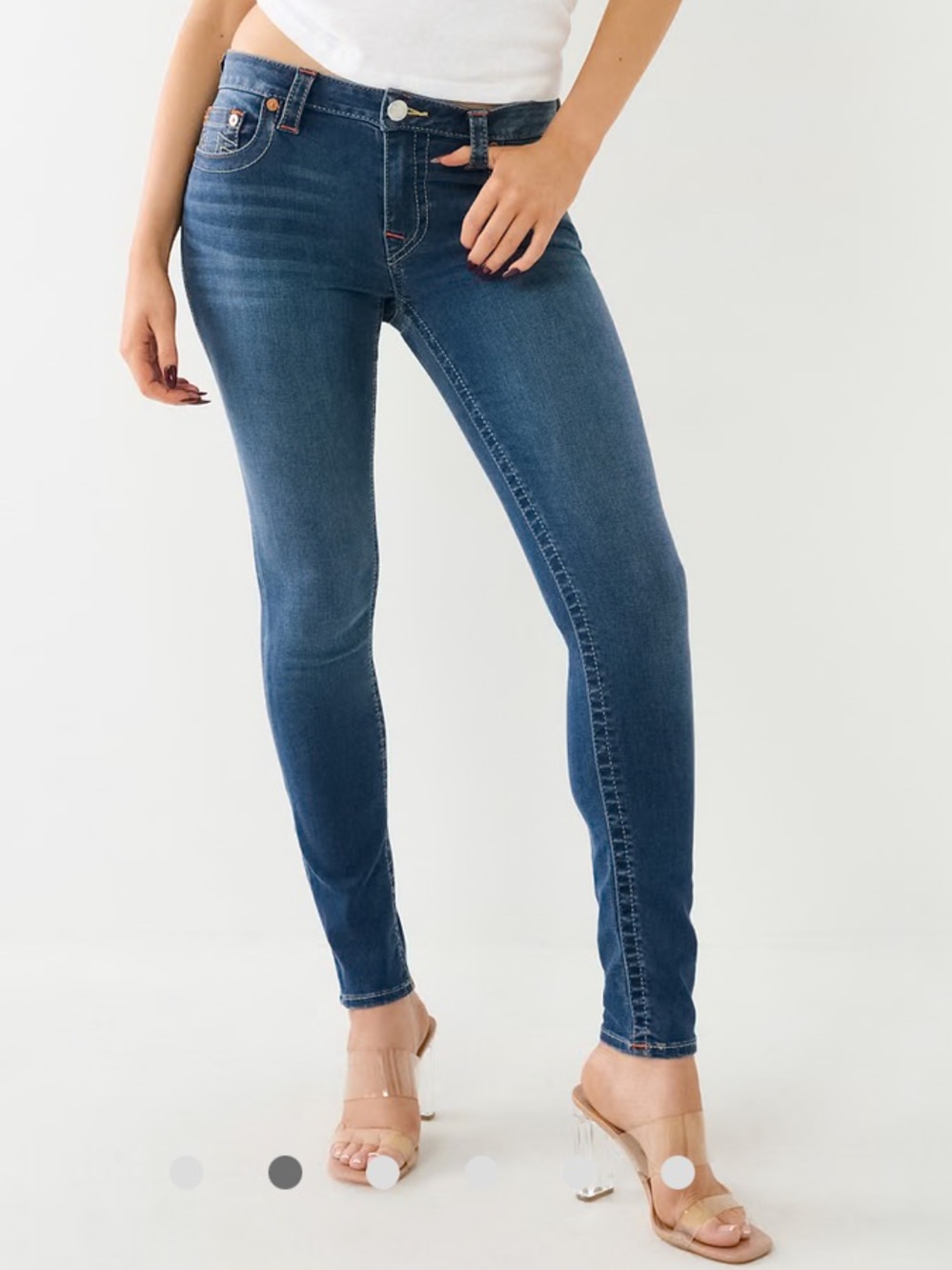True Religion Jennie Curvy Mid Rise Stretch Skinny Jeans